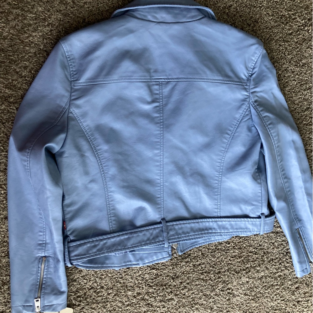 Levi’s Light Blue Faux Leather Moto Jacket – Size L – NWT - Picture 12 of 12